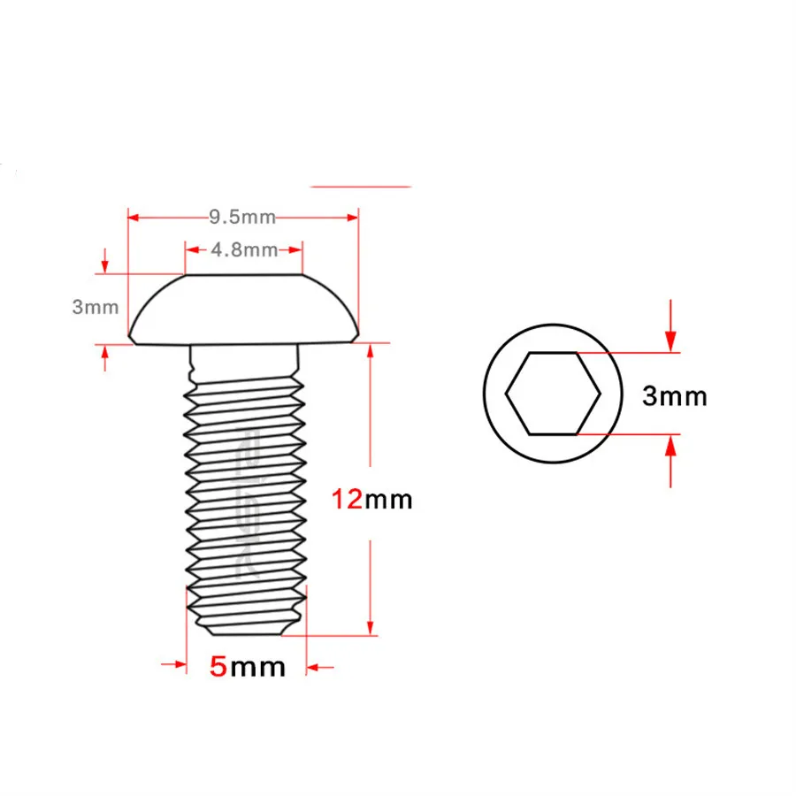 M5x12mm Ti Titanium Alloy for Bicycle Bottle Cage Holder Screws MTB Mountain Road Bike Cycling Bike Water Cage Rack Screws