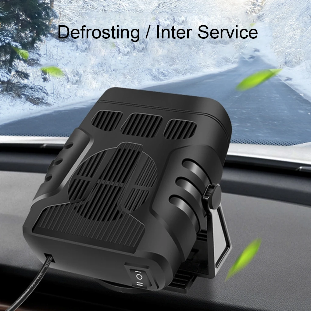 Electric Car Heater Air Cooler Fan 12V/24V Portable Demister Defroster Heating Fan 360 Degree Rotation Auto Heater