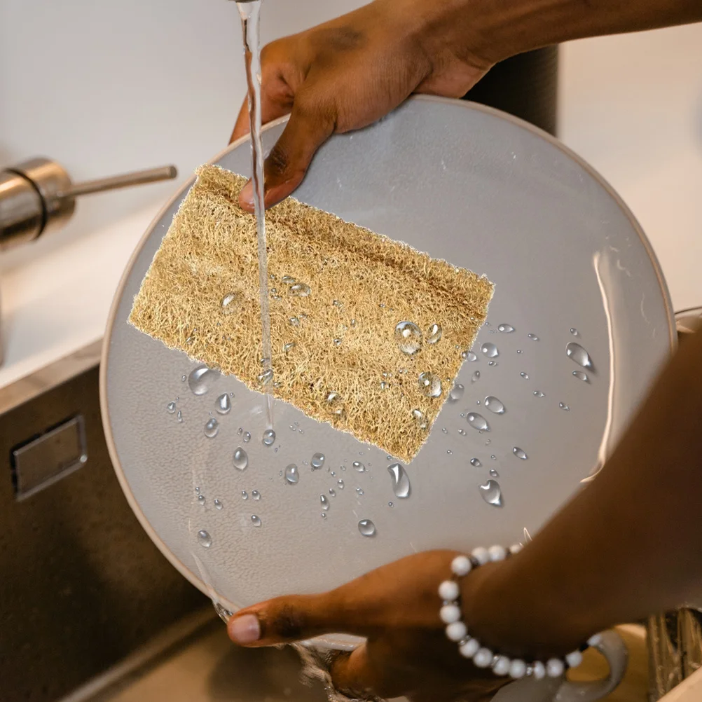 

3Pcs Natural Loofah Dishwashing Sponges Kitchen Towels Strongly Water Absorbing Delicate Hands Friendly Multipurpose Loofah