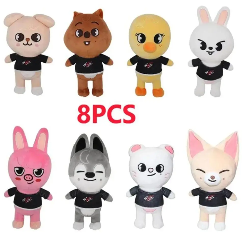 Skzoo 25cm Kpop Cartoon Stuffed Animal Plushies Stray Plush Doll Toys Kawaii JYP Adults KZ Fans Keychain Pendant Kid Gift