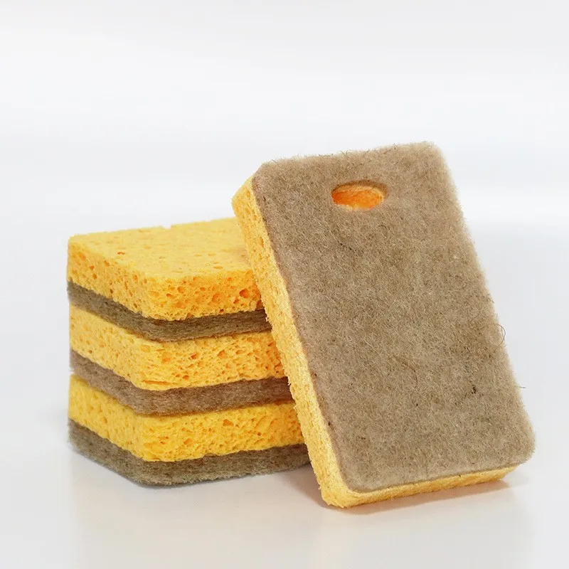 Natural Sisal Wood Pulp Cotton for kitchen dishes cleaning Multifunctional Dishwashing Sponges microfiber sponge