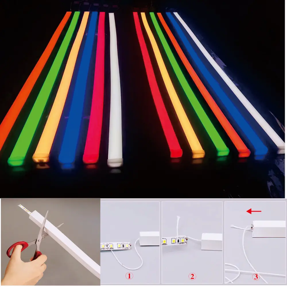 LED Neon Soft Lamp, tubo flexível, sinal de sílica Gel, impermeável, Strip Light, decoração ao ar livre, WS2811, WS2812B, 0,5-5m