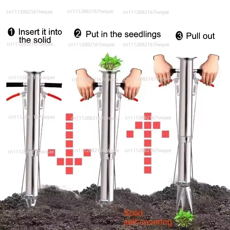 Seedling Transplanter Vegetable Agricultural Tool YoungMachine Pepper Planting Rapid Seeder Stainless Steel  Supplies Garden