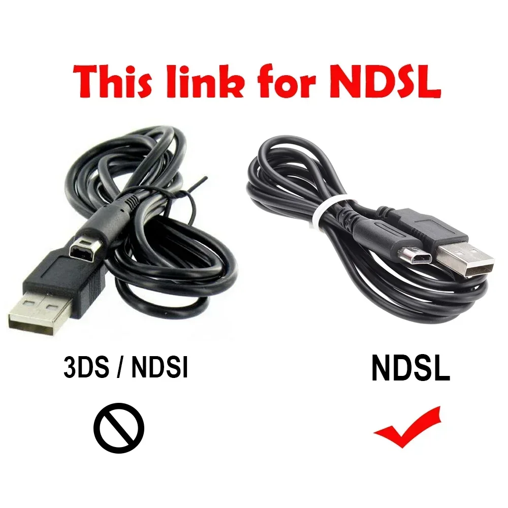 5-10pcs NDSL USB Charger Power Cable Line Charging Cord Wire for Nintendo DS Lite DSL NDSL 1.2m Black