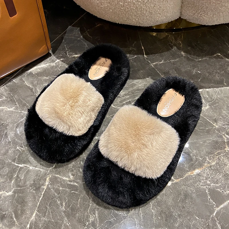 New Winter Women\'s Cotton Slippers Outdoor Indoor Home Non-slip Shoes Plush Warm Cotton Shoes Women\'s Bedroom Flat Warm Slippers