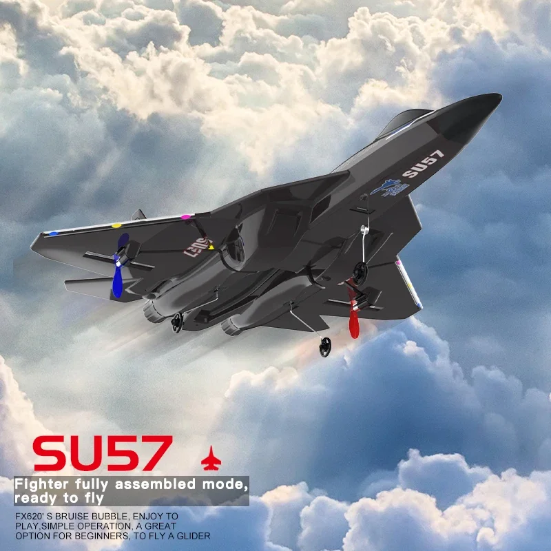 RC Vliegtuig SU35 Met LED Verlichting 2.4G Afstandsbediening Vliegtuigen Vliegen Model Zweefvliegtuig SU57 EPP Schuim Vliegtuig Speelgoed Voor kinderen Geschenken