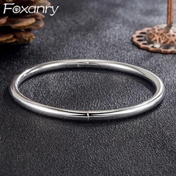 FOXANRY Minimalist Glossy Solid Bracelet Party Jewelry for Women Couples New Fashion Elegant Holiday Beach Accessories Gifts