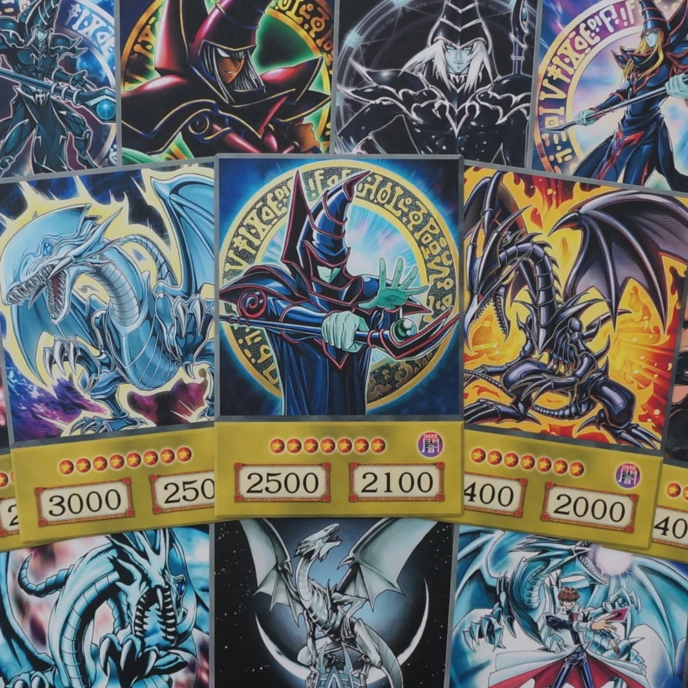 Juego de 24 tarjetas de papel de colección Orica, diferentes ilustraciones, mago oscuro, ojos azules, dragón blanco, ojos rojos, dragón negro,