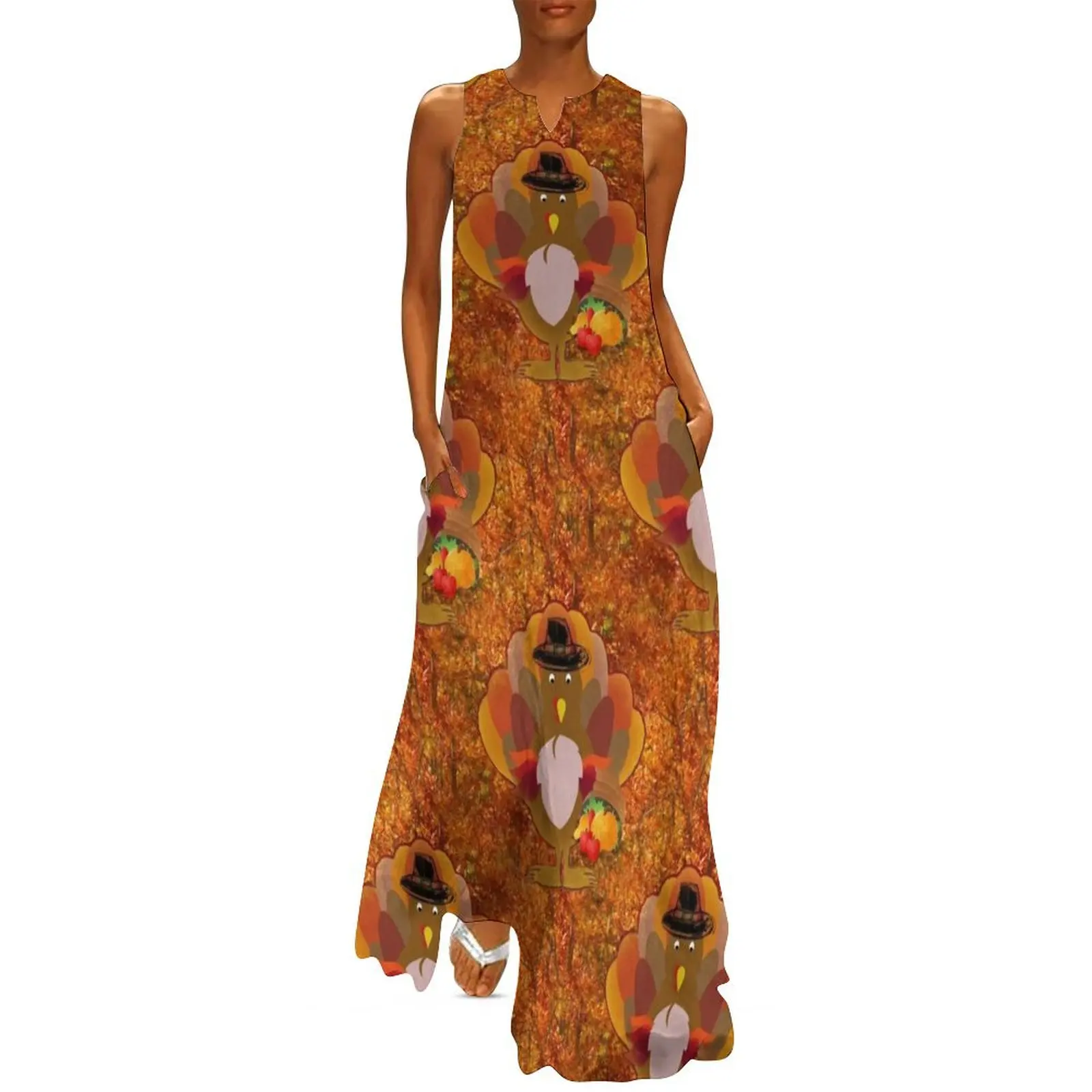 

thanksgiving turkey Long Dress Women"s dress Aesthetic clothing summer dresses