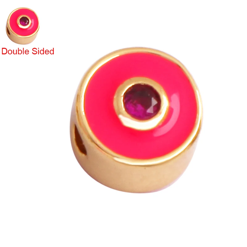 Bunte Emaille Kirsche Apfel Wassermelone Pilz Pommes Frites Perle, 18K vergoldet DIY Armband Halskette Zubehör Versorgung M72 – Detail 6