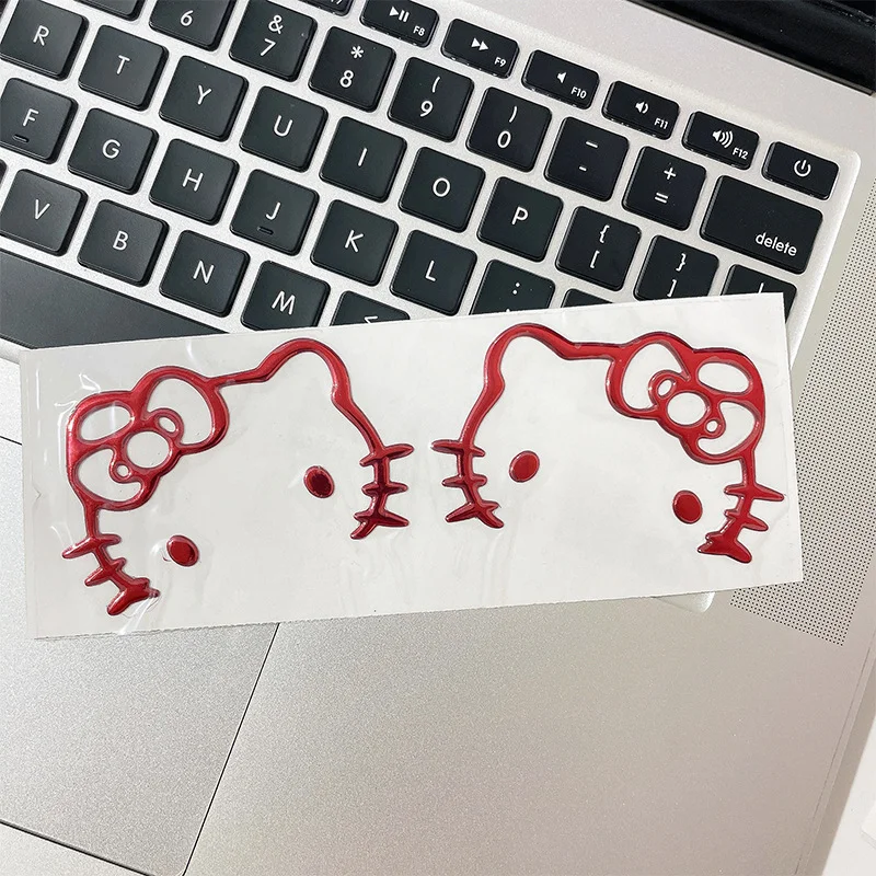 キティシルバーステッカー漫画 3D 立体漫画アニメモバイルコンピュータ車のステッカー PVCBOBB