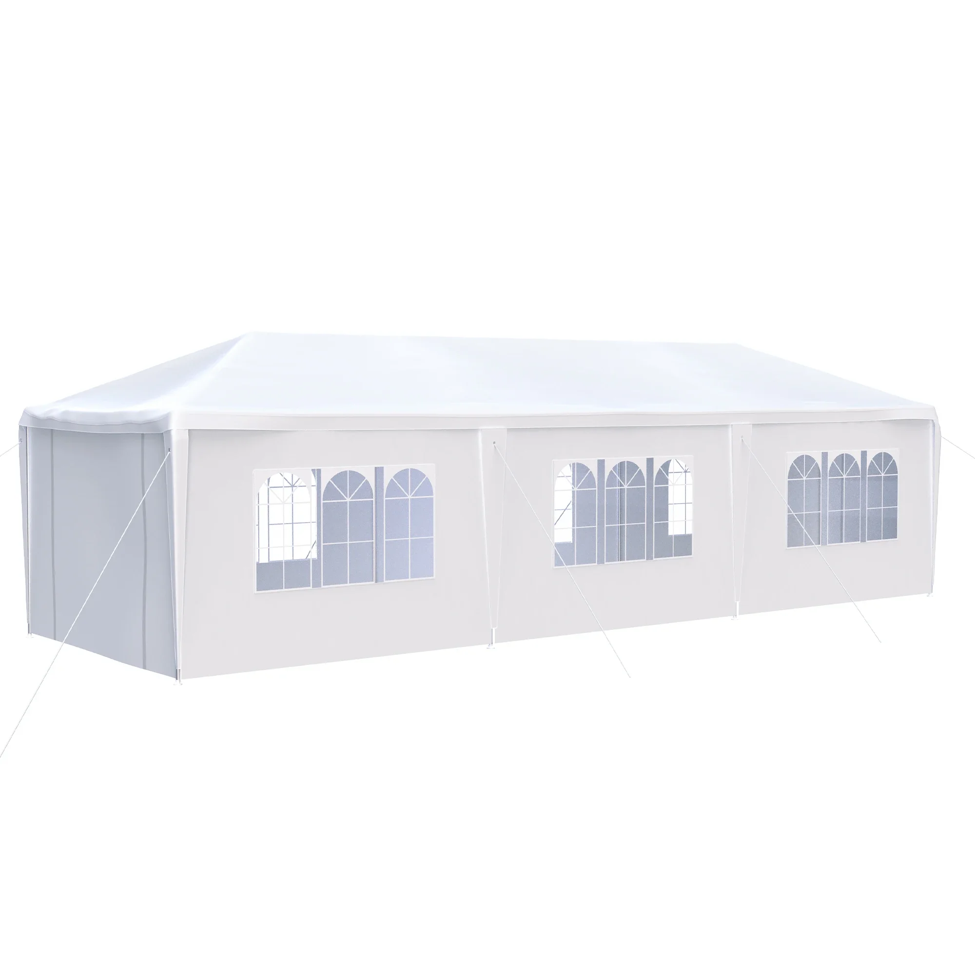 

10 x 30 FT Garden Party Event Tent for Gatheration Outdoor Gazebo Capony with 5/8 Sidewalls White