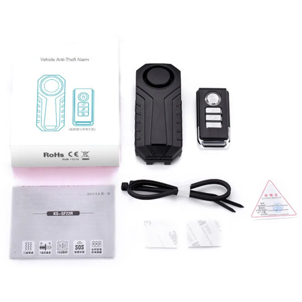 

Универсальная черная сигнализация для велосипедов, мотоциклов и электромобилей с дистанционным управлением, защитой от угона, датчиком вибрации и 7-уровневой чувствительностью к наклону