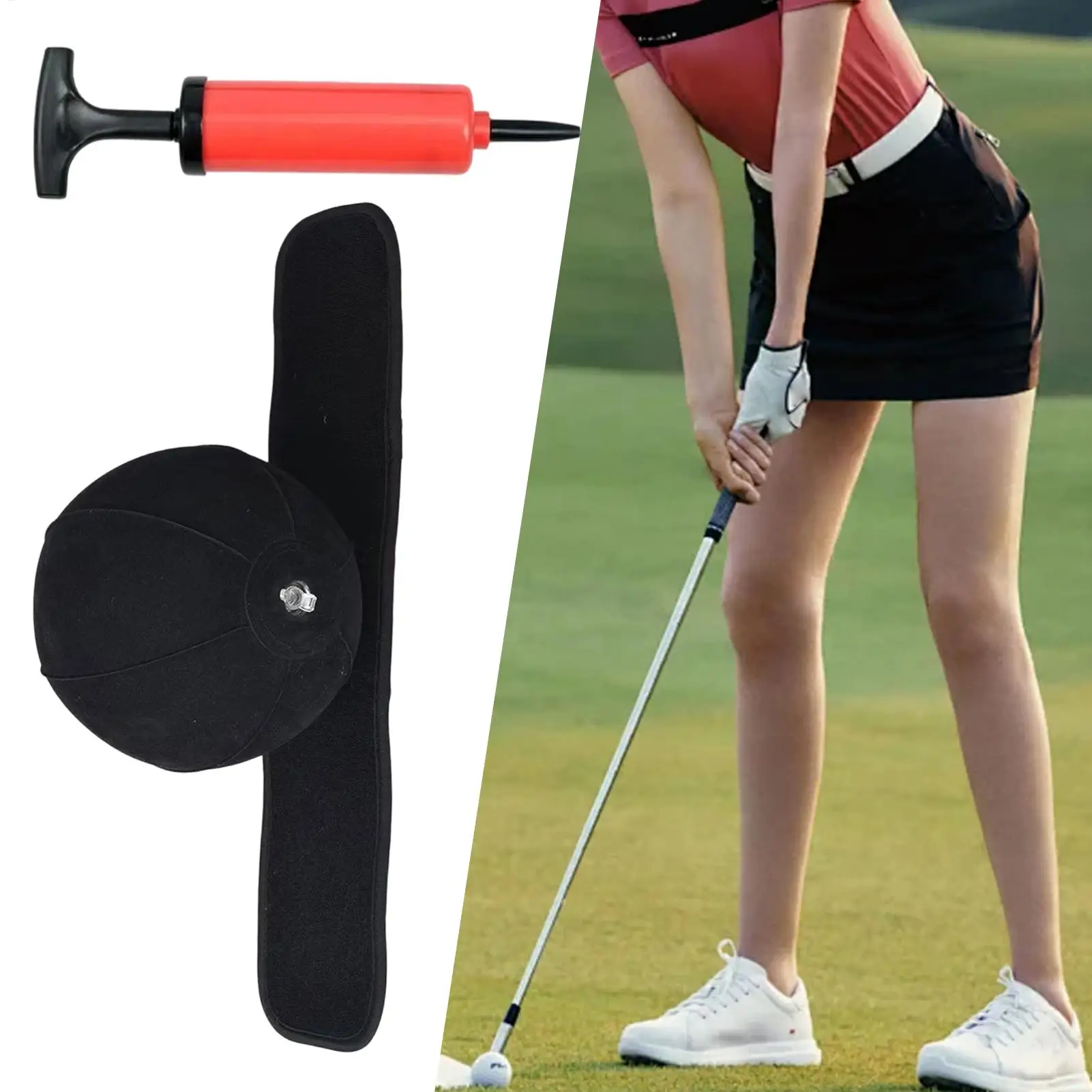 Swing Band Golf Adjustable Putting Trainer With Inflatable Ball Golf Connection Band For Batting Indoor Outdoor Home Backyard