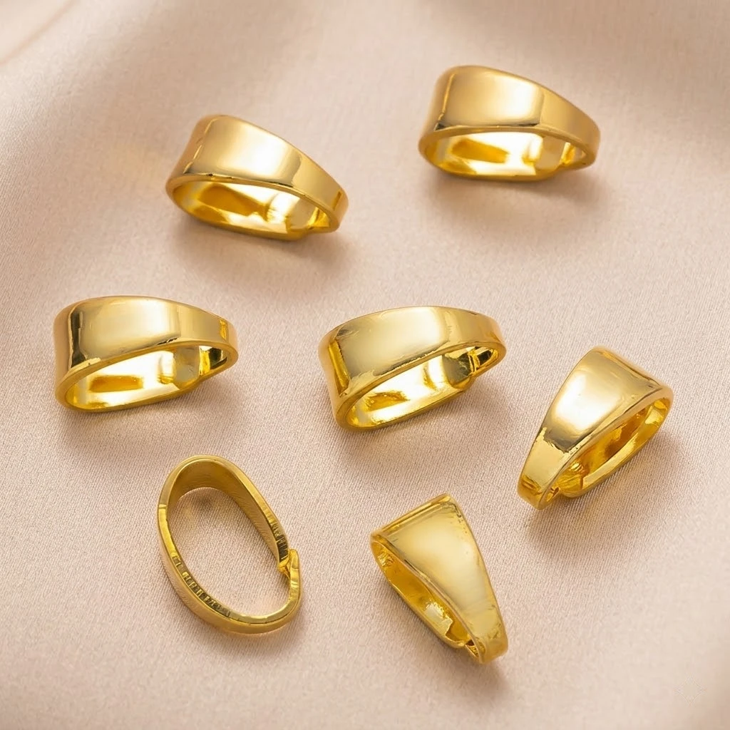 50 Stück/Lot 18K Goldfarbene Messing-Anhänger-Verschlüsse, Melonensamen-Charms, Verbinder für DIY-Halskettenherstellung – Detail 4