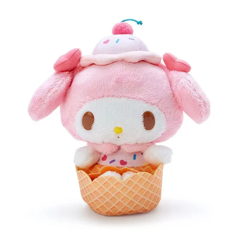 Cute Sanrio Sweet Ice Cream Series Kuromi Jade Gui Dog Pudding Dog Plush Pendant Doll Children's Gift