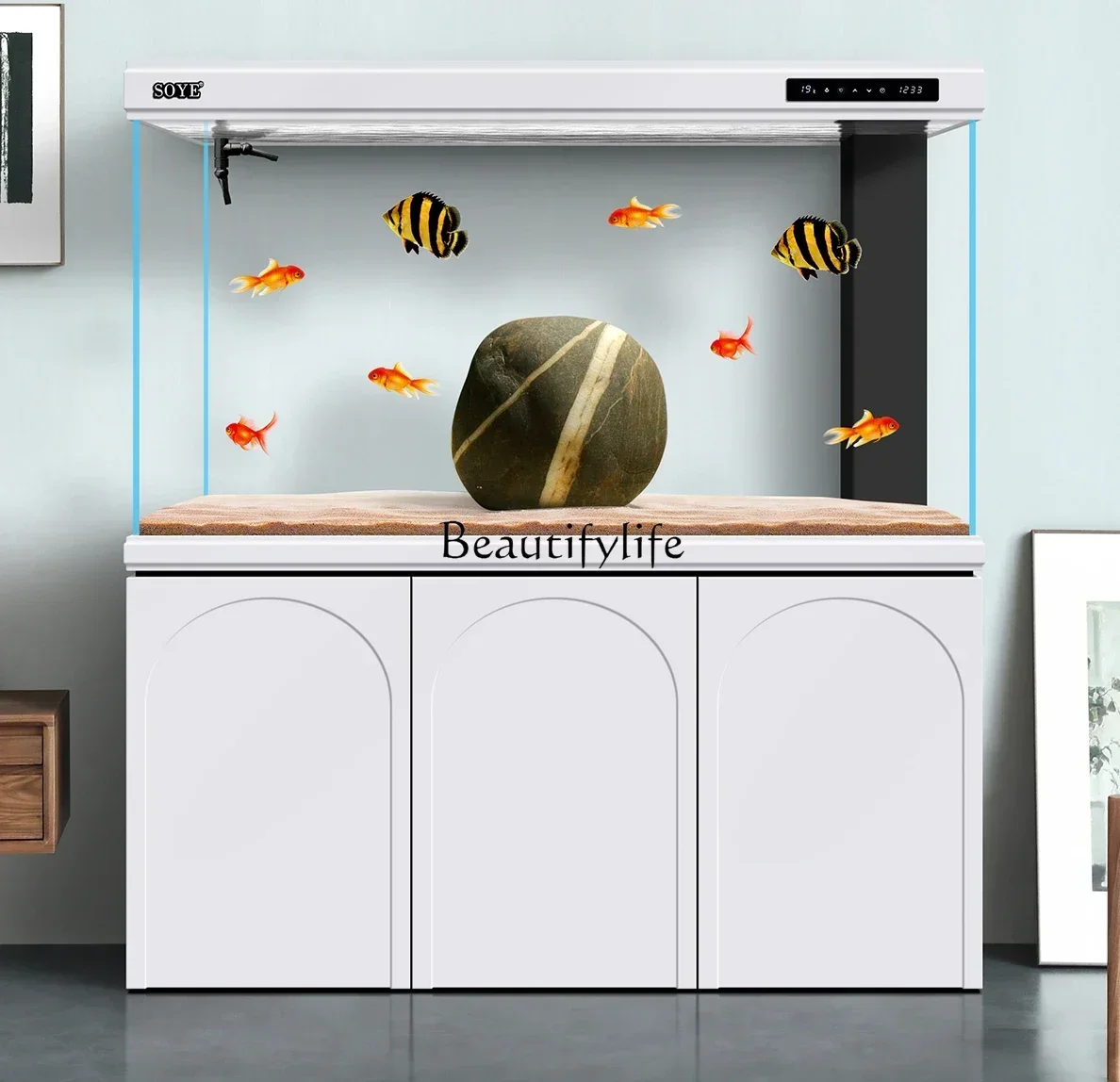 

FG26Super White Large Partition Floor Bottom Filter Smart Screen Ecological Household Aquarium