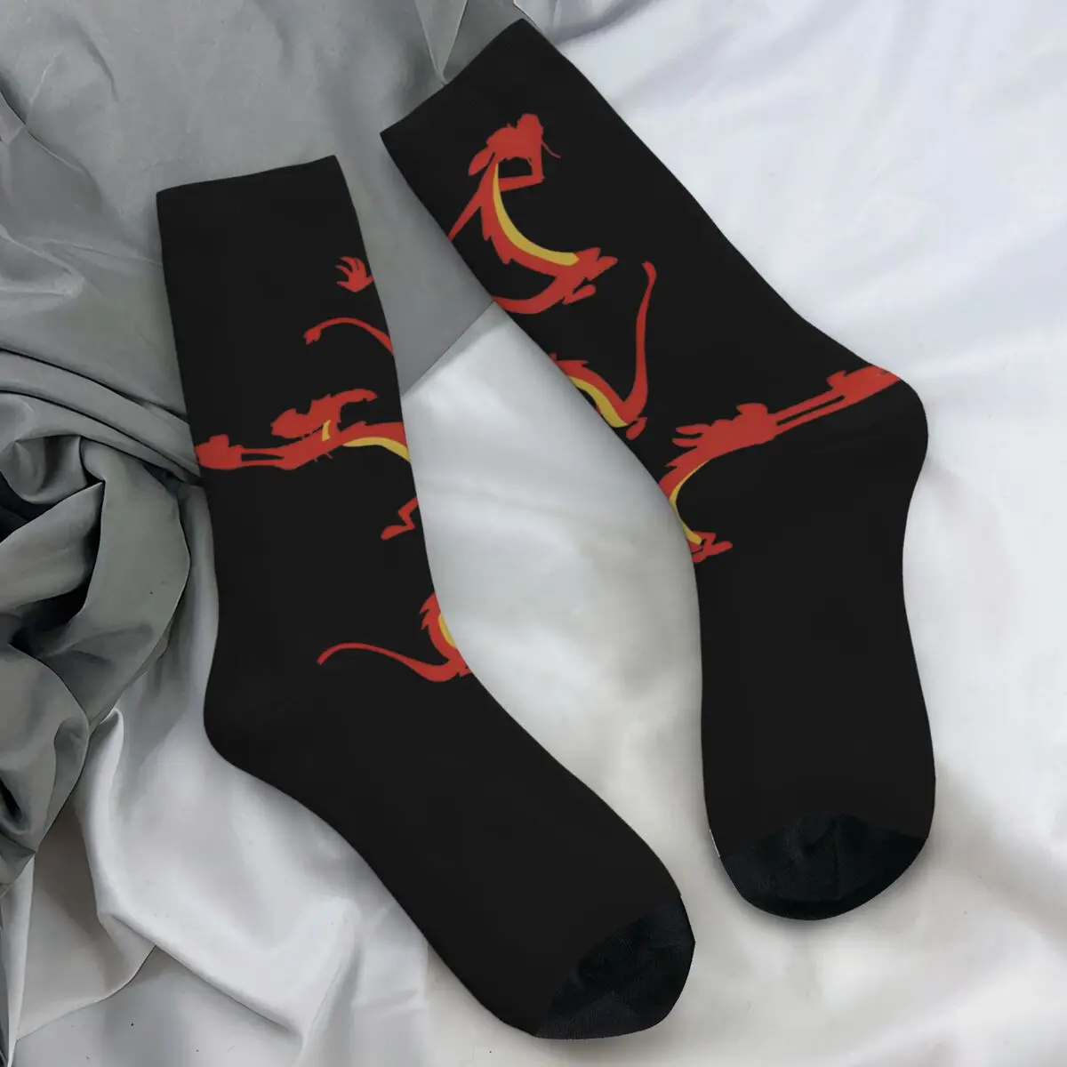 Mushu Socks navy blue Vintage Stockings Spring Anti Bacterial Unisex Men Socks Soft Breathable Pattern Climbing Socks