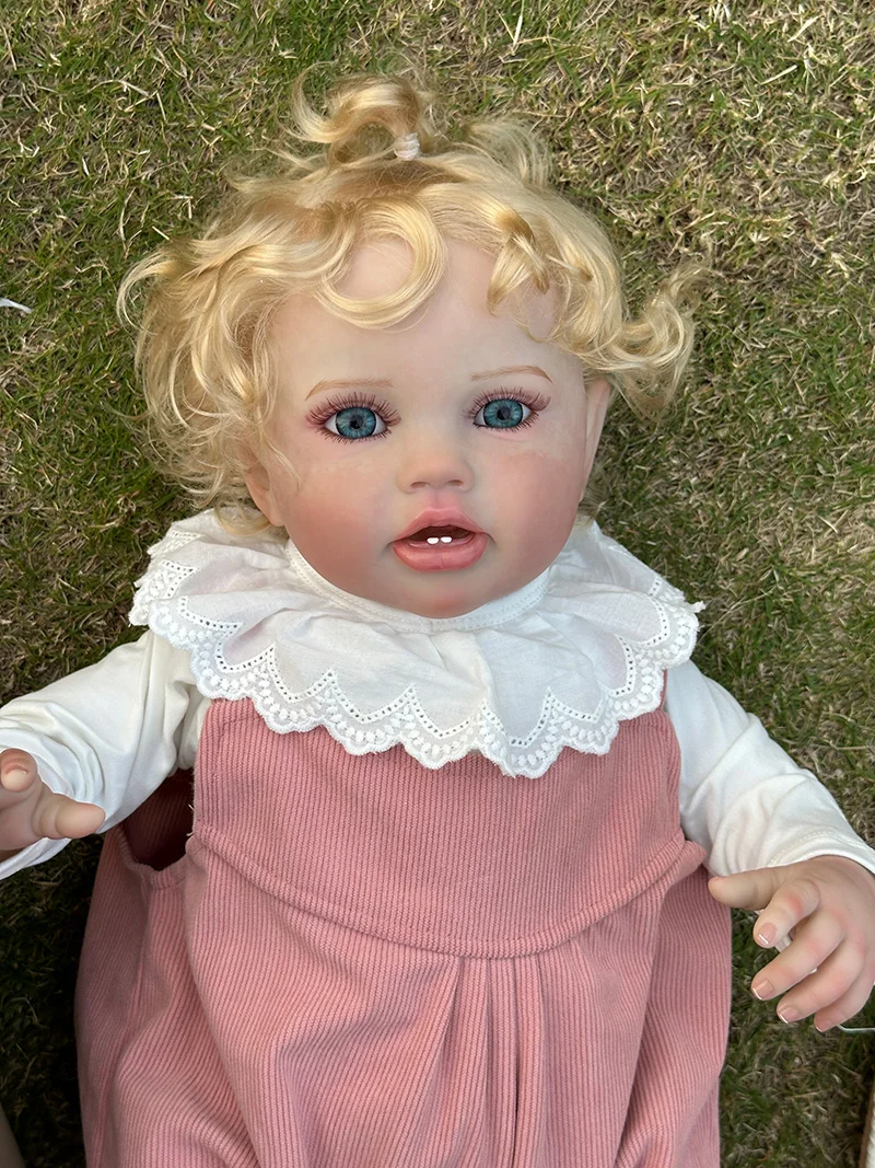 Cokela 60CM Reborn Toddler Popular Cute Girl Doll with hand-Root hair Soft Cuddle Body High Quality Doll TOYS