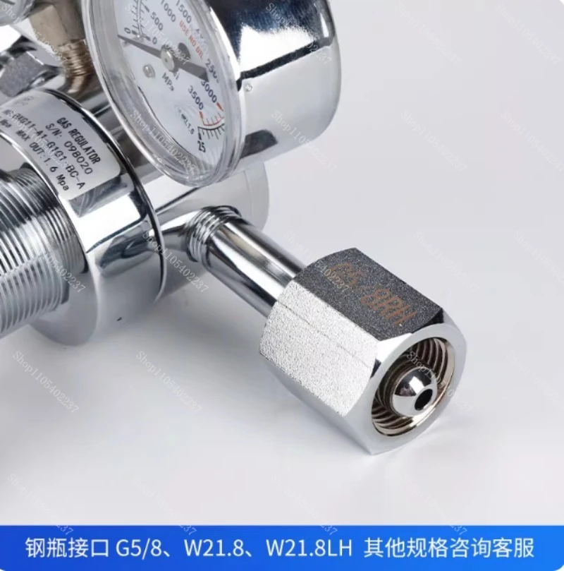 Large Bottle Double Stage Pressure Reducer Copper Nitrogen Pressure Reducing Valve Helium Air Argon Carbon Dioxide Hydrogen