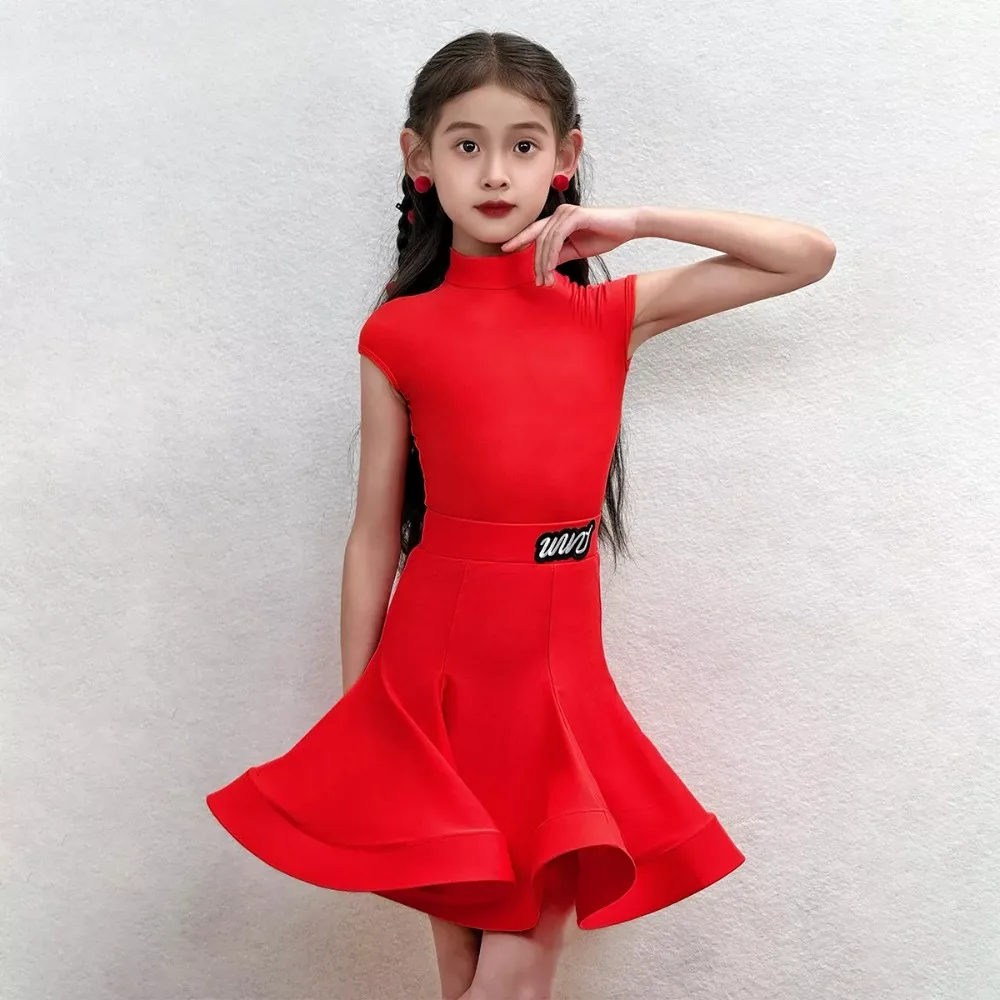 2027New style competition dress for girls for Latin dance Professional standard dress with shoulder sleeves for Latin dance
