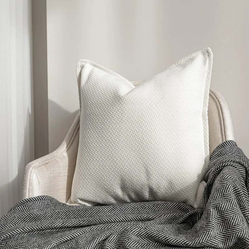 

Наволочка Nordic Sle из хлопка и льна с текстурой, однотонная, для диванной подушки, современный роскошный текстиль для дома и демонстрационных залов