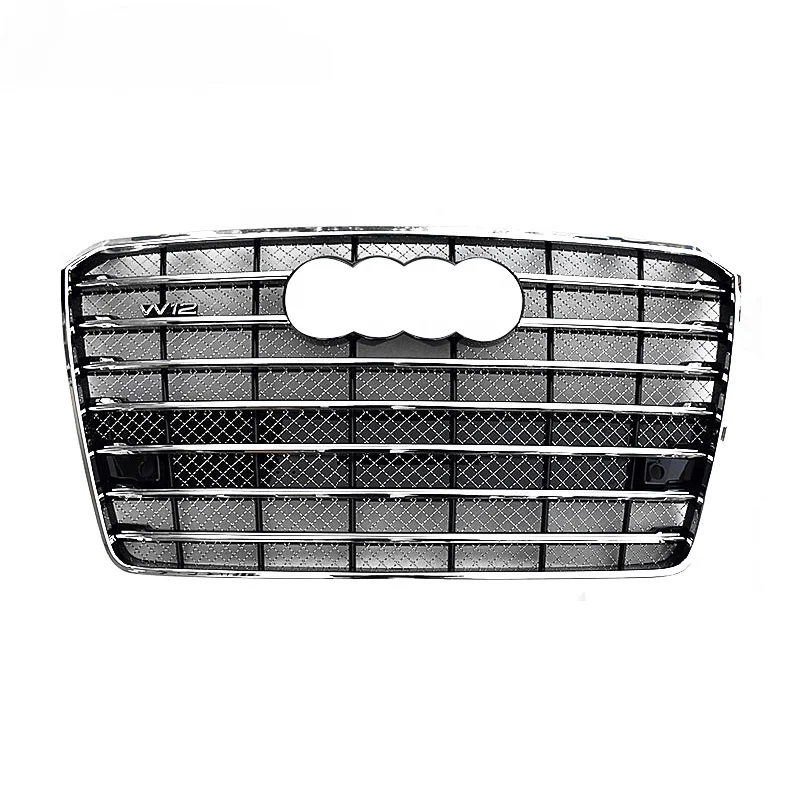 

Auto front bumper grille for Audi A8 D5 center honeycomb silver grill for S8 accessories 2015 2016 2017 2018