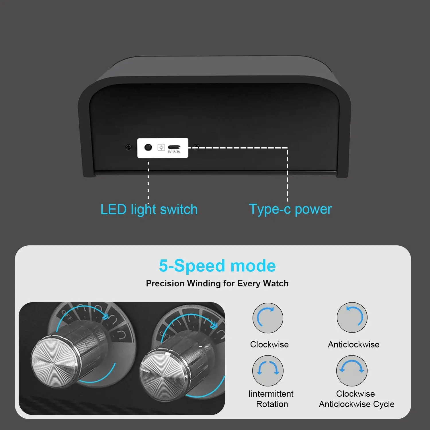 ملفاف ساعة للساعات الأوتوماتيكية، فتحة ملفاف الساعة 1/2/4/8 لرولكس، صندوق اللفاف يستخدم محرك فائق الهدوء، مبيعات المصنع مباشرة