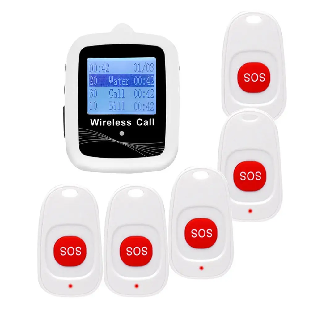Long Range Wireless SOS Emergency Call Transmitter 433.92MHz Calling System for Elderly Care Nurse Home Clinic Hospital