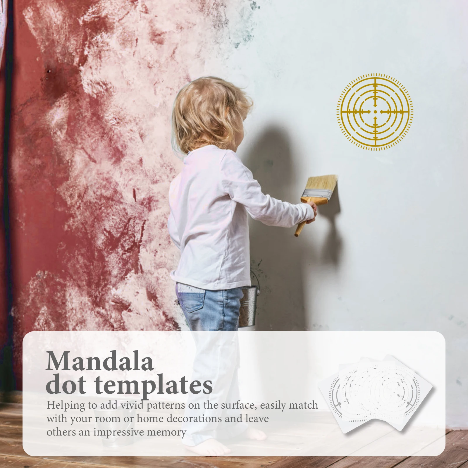 

4 Sets M Dot Stencils Painting Templates 15 Large Size Hollow Wall Art DIY Stone Decor Reusable Craft Supplies