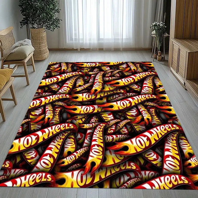 H-Hot Wheels Track Cityscape Racing Cartoon Soft Non-Slip Large Area Rug for Living Room,Bedroom Carpet Mat for Sofa,Home Decor