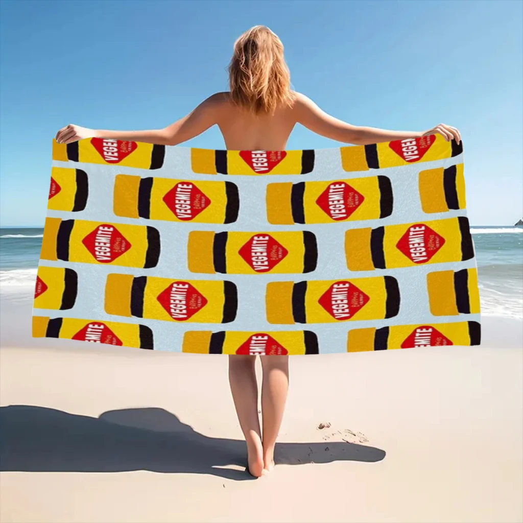 Vegemite Beach Towel  Poncho Bathing Towels Cover-ups Quick Dry Sand Free Yoga Spa Gym Pool