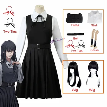 애니메이션 미타카 아사 코스프레 코스튬 소녀 JK 교복 가발, 전쟁 악마 요루 코스프레, 할로윈 코스튬