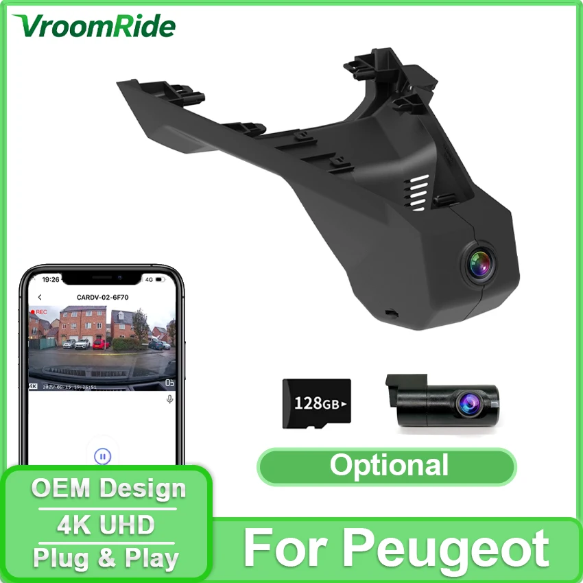 Dashcam For Peugeot 3008 Allure 4008 5008 GT DS7 CROSSBACK ,DVR for Citroen C5 X7 4K 2160P Plug And Play WiFi Car Video Recorder