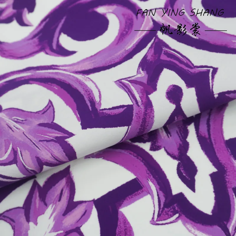 

87,5*145 см/шт. Фиолетовая цифровая хлопчатобумажная ткань для платья-рубашки Telas Para Costura Tissus Couture ткань Материал для шитья