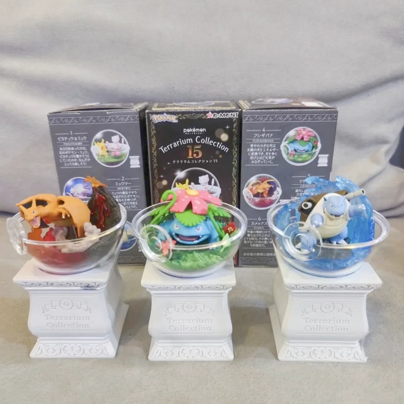 

Оригинальный Re-Ment Pokemon: Terrarium Collection 15, полный набор коллекционных игрушек, коллекция аниме-фигурок Charizard Venusaur, модель