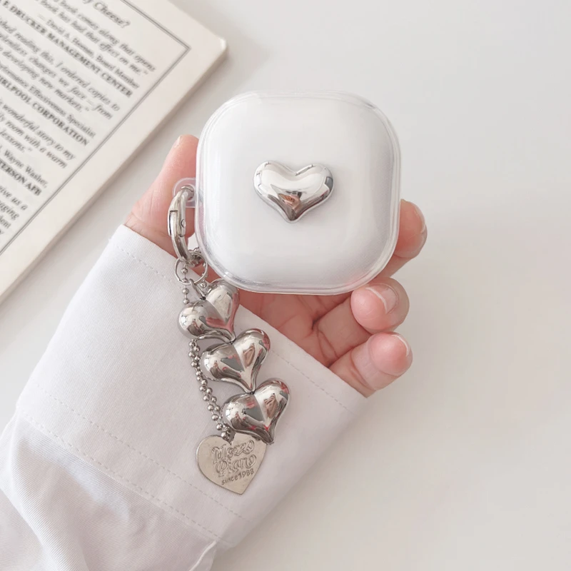 For QCY T13 ANC Case Cartoon Cat / Love Cute Earphone Case With Keychain Silicone TPU Cover For Qcy T13 Cover Hearphone Box