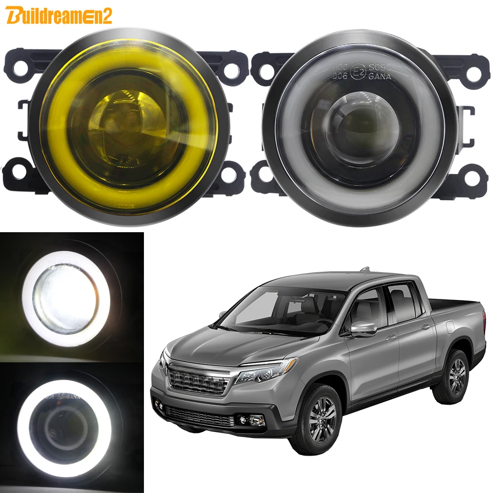 2 Pcs Car Fog Light with Angel Eye DRL For Honda Ridgeline 2017 2018 2019 30W 3000LM LED COB Fog Daytime Running Lamp Styling