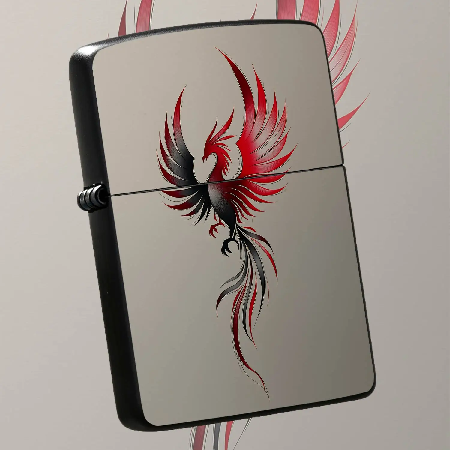 Stylish Phoenix Totem Portable Lighter Exquisite Art Pattern Design Smooth Grip Comfortable Hand Feeling Ideal For Daily Use Outdoor Camping Travel Gathering As Unique Present For Friends And Art Lovers Fine Craftsmansh A Humorous And Inter