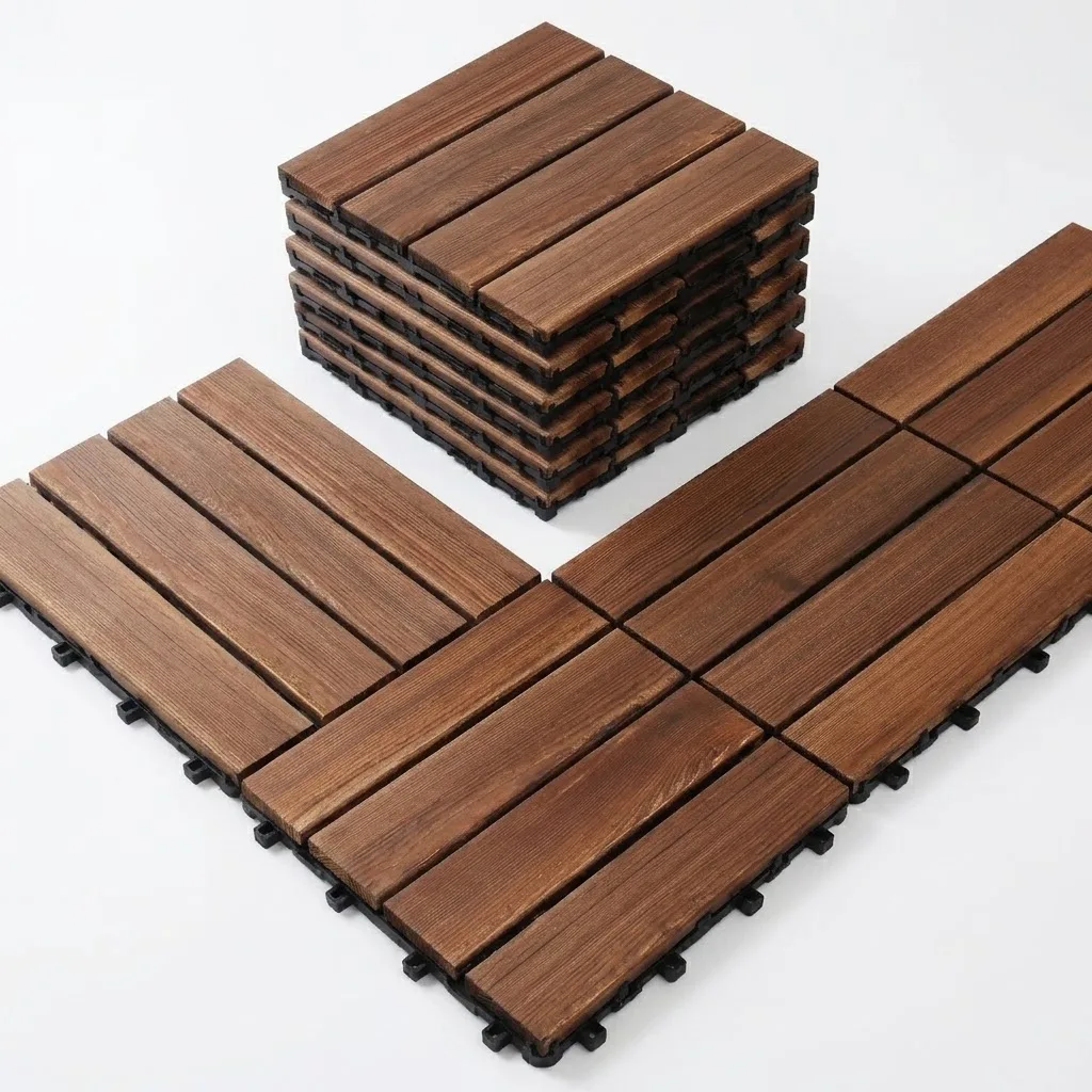 30Pcs Decoration Of Household Splicing Solid Wood Flooring Perfect For Terrace Courtyard Outdoor Ground And Balcony Renovation