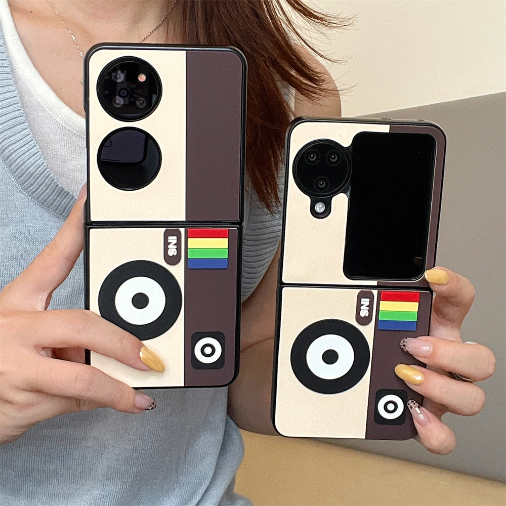 INS كاميرا أضعاف جراب هاتف لموتورولا موتو razr 50 60 الترا 50 الترا 60Pro كاميرا مجسمة قابلة للطي الوجه ثلاثية الأبعاد نموذج غطاء #4