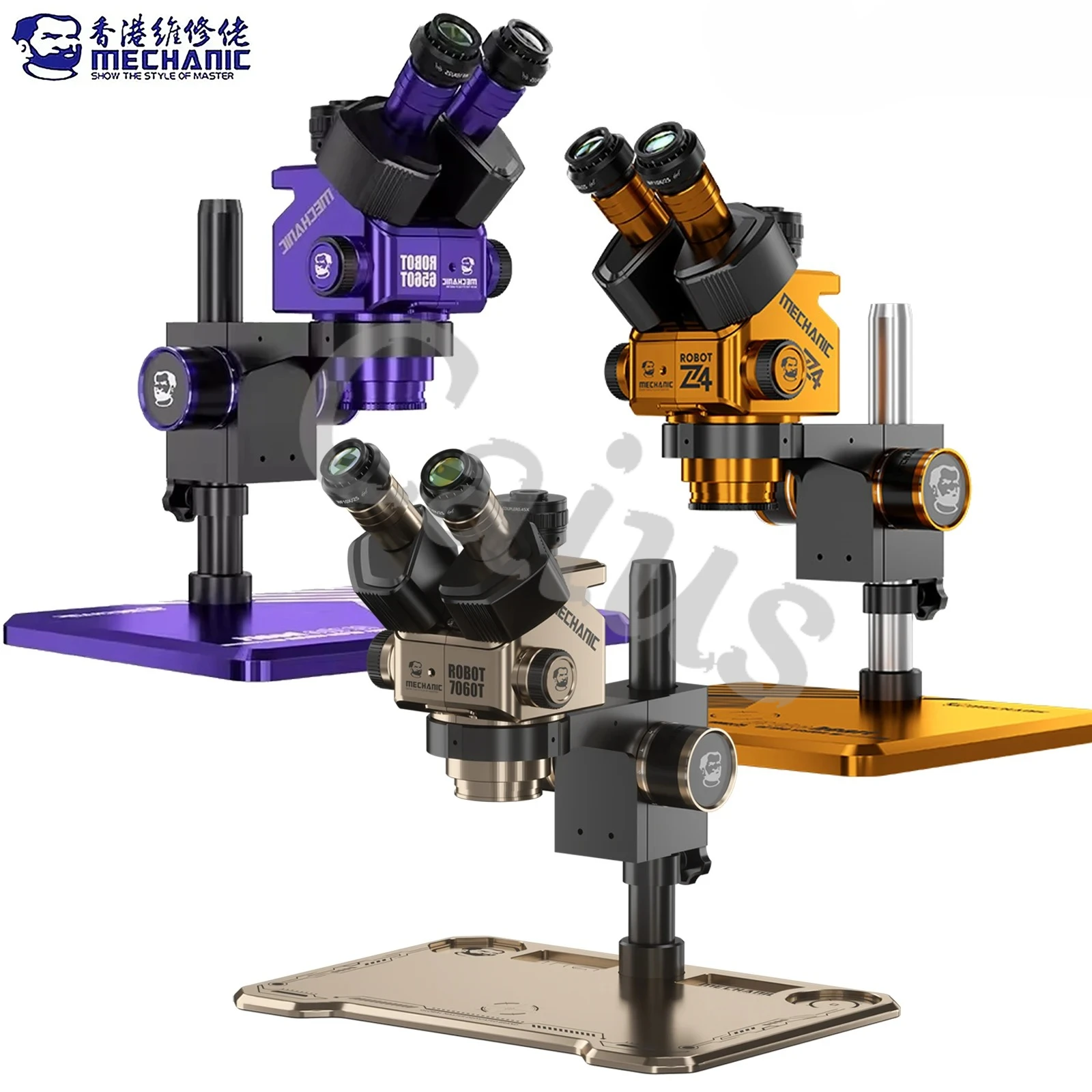 MECHANIC ROBOT Z4 6560T 7060T Trinocular Stereo Industrial Microscope Continuous Zoom WF10X25 for Phones PCB repair tools Sets