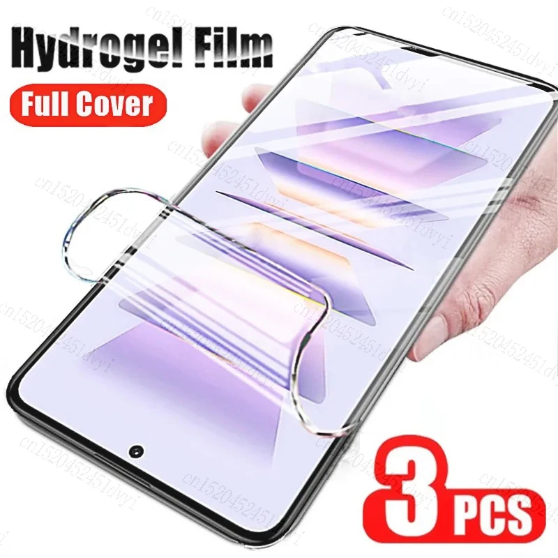 Película de hidrogel para OPPO A98, F23, A1, 5G, A58, 4G, 6,72 ", pegamento de cubierta completa, Protector de pantalla, película protectora para OPPO A58, A98, F23, A1, 3 unidades