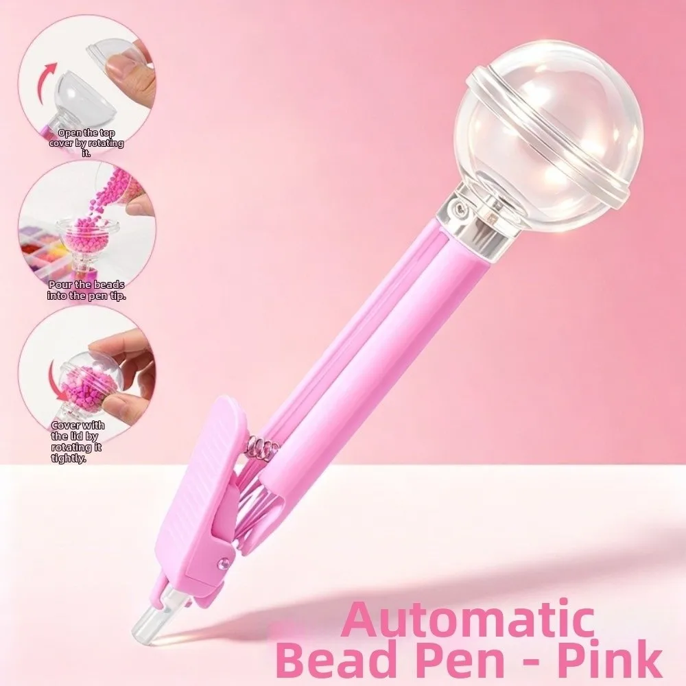 Automatic Fuse Bead Pen Efficient 2.6mm Tip Press-Type Bead Pen Creative Time-Saving Perler Bead Dispenser Beading Crafts Tool