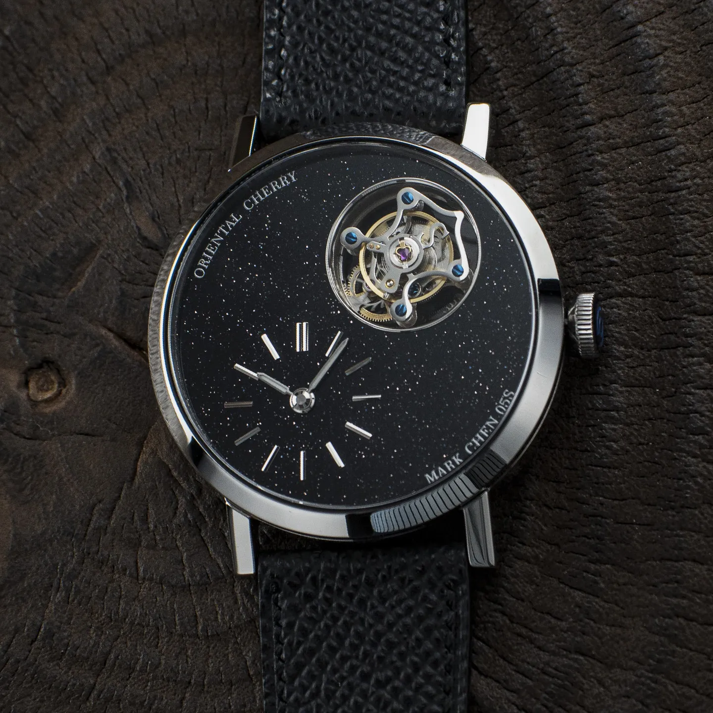 Magic City Watch Store  Sakura MC-05 Tourbillon Mechanical Men's Casual Watch Blue Sandstone Lapis Lapis Custom Suspension 6340