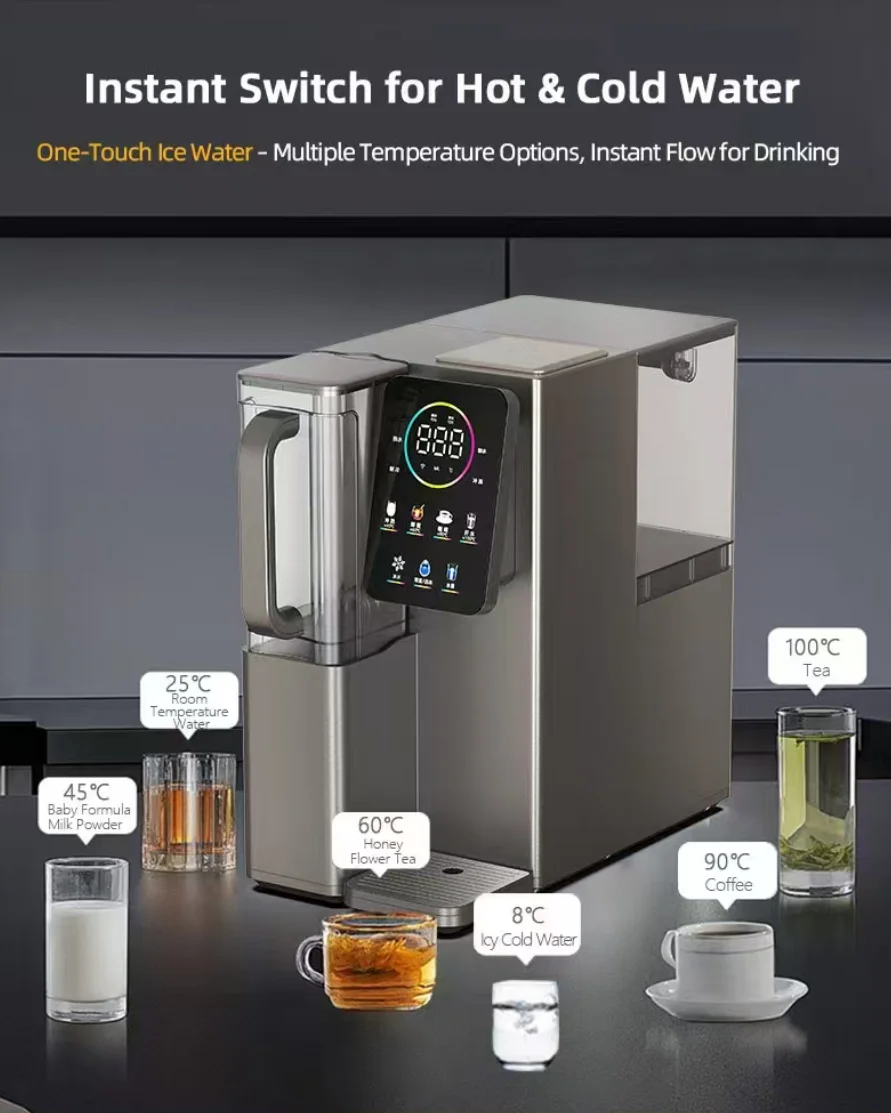 OEM ODM Electric Home Smart Faucet Tap Water Dispenser with Hot/Cold Reverse Osmosis Filter Water Purifier Free Installation