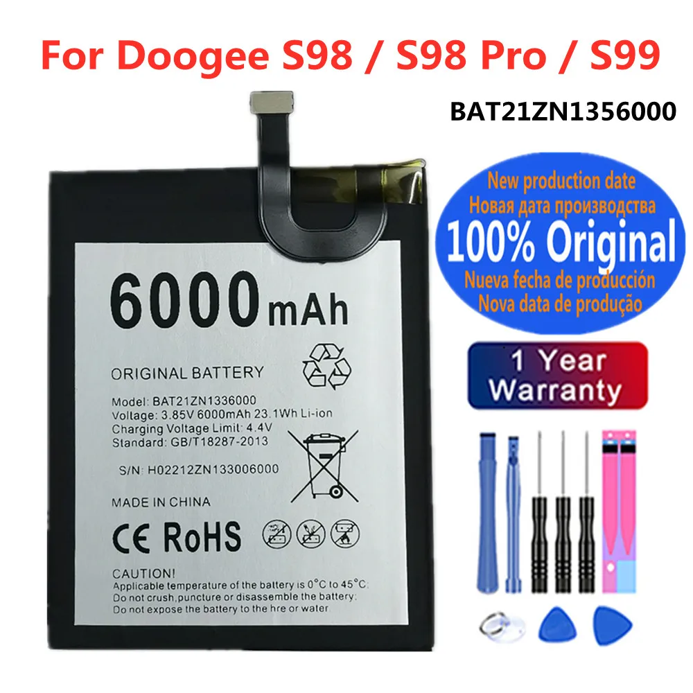 New 100% Original Battery For Doogee S98 Pro S99 S98Pro Bateria 6.3\