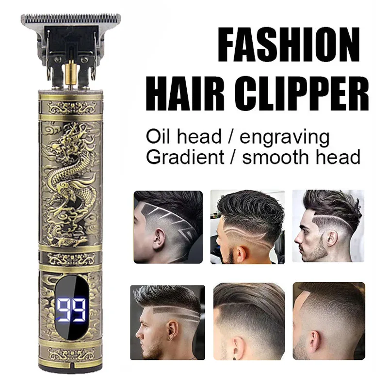 

Винтажный мужской триммер для волос T9, машинка для стрижки волос, перезаряжаемая беспроводная мужская бритва для бороды, бритва для волос на теле, машина для стрижки волос