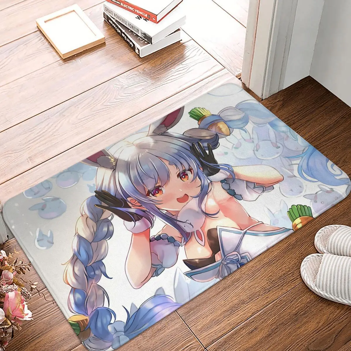 Hololive Production Fictitious Virtual Youtuber Vtuber Non-Slip Carpet Pekora Rabbit Doormat Living Room Bathroom Mat  Rug