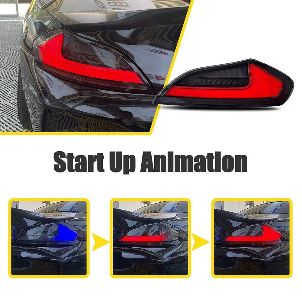 1 Pair Smoked Lens Car LED Tail Lights For BMW Z4 E89 2009-2016 Animation Rear Tail Light Lamp assembly